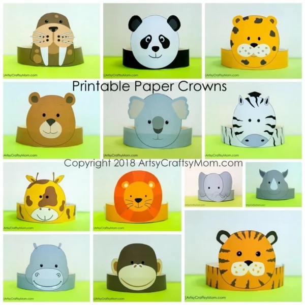 Printable Zoo Themed Paper Crowns1 600x600 1