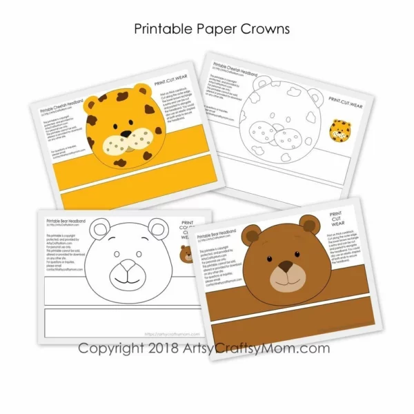 Printable Zoo Themed Paper Crowns2 600x600 1