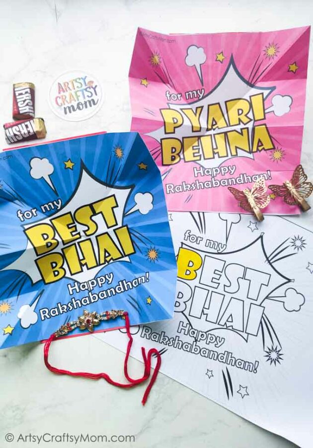 This Raksha Bandhan Explosion Card is the perfect option for your Rakhi celebrations! Simply download, print and follow the instructions!