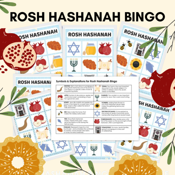 Yellow White Red Playful Illustrative Personal Landscape Rosh Hashanah Card