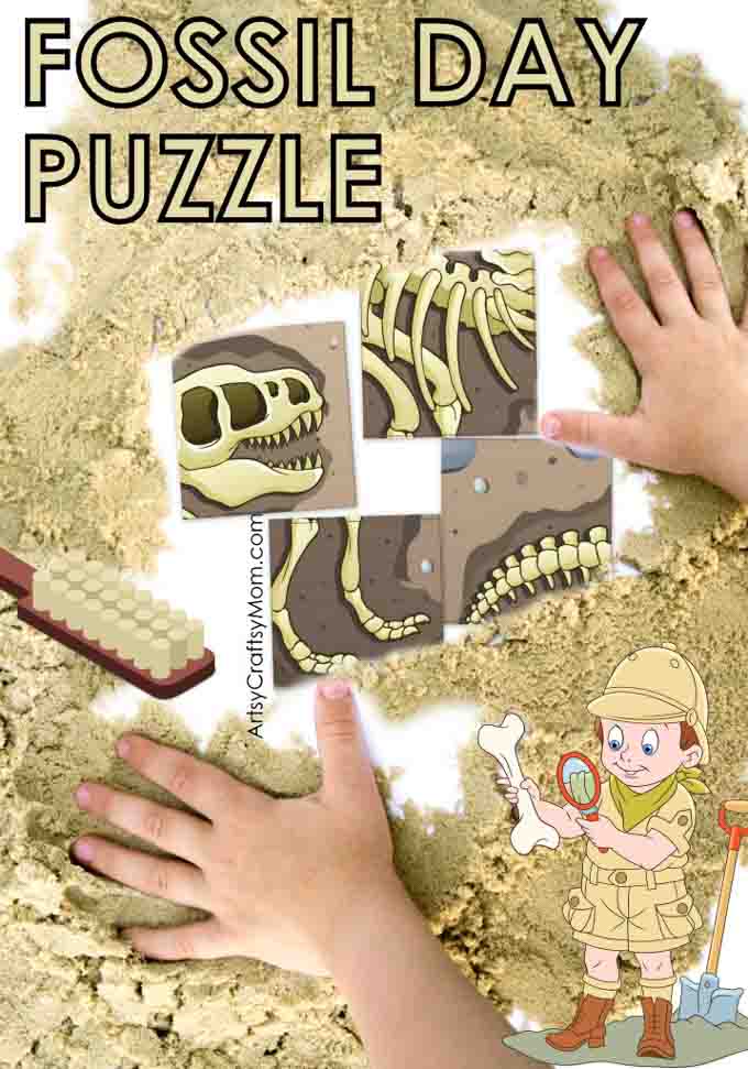 Become a paleontologist with this Fun Fossil Day Puzzle Craft for Kids! Let kids learn all about fossils, how they are formed, and much more!