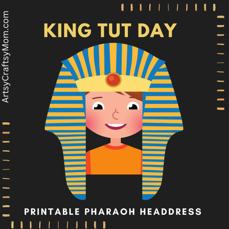 King Tut day - Printable Pharaoh Headdress - Artsy Craftsy Mom