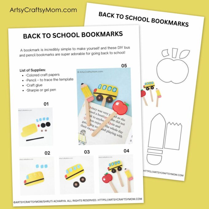 These adorable Back to School bookmarks celebrate all the things we love about going back to school - buses, stationery and more!