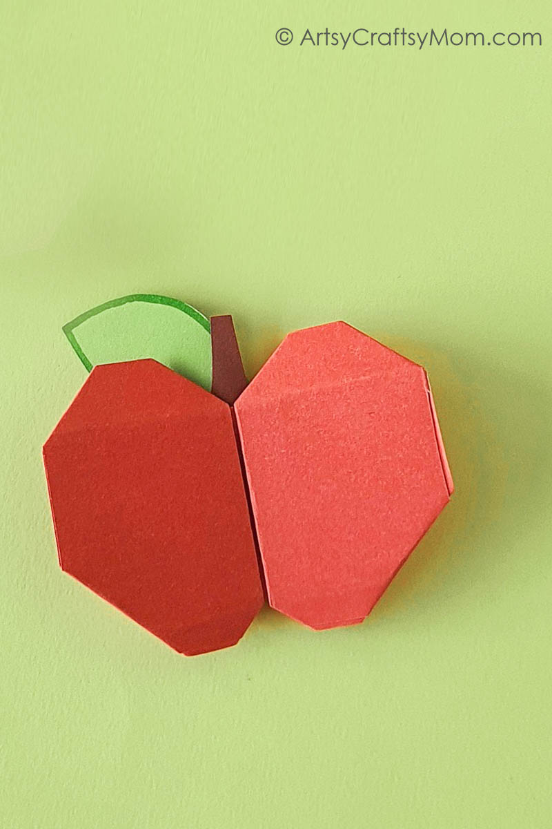 Here's an Origami apple craft that's easy enough for even young kids to make! The perfect Origami project for beginners to the craft!