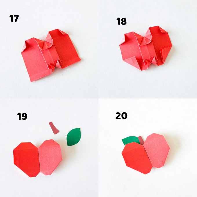 Origami apple craft