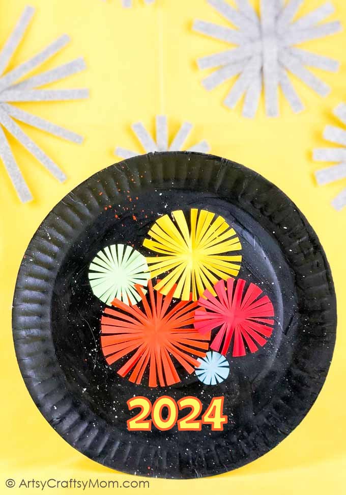 This paper plate fireworks craft is the perfect way to ring in the New Year without any noise or pollution, but with lots of colors! Super easy & fun!