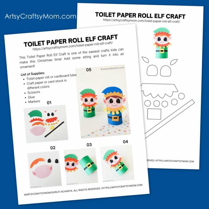 TP Roll Elf Craft Template