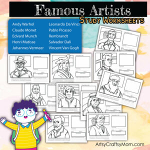 10 Famous Artist Coloring Worksheets