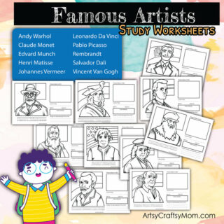 10 Famous Artist Coloring Worksheets