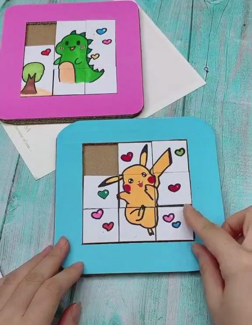 These Fun and Easy DIY Puzzles for Kids are perfect for keeping the little ones occupied - both making the puzzles and playing with them!