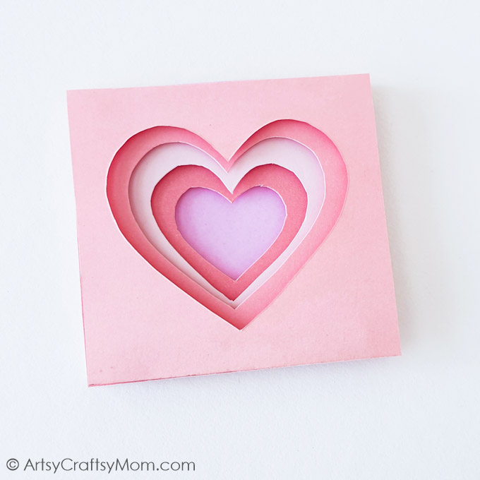 This gorgeous 3D Layered Heart Papercraft is a great Valentine's Day craft for kids - and the kid-at-heart! Perfect for a classroom V-Day project!