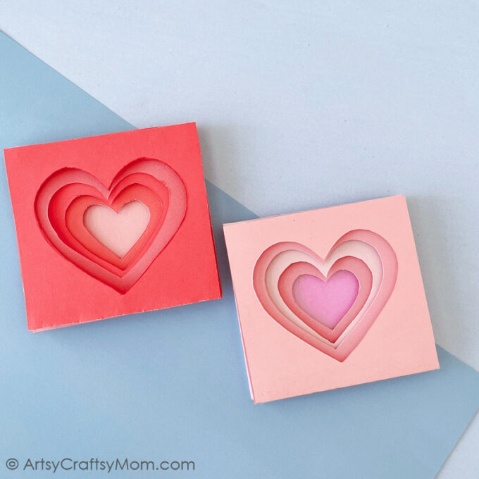 This gorgeous 3D Layered Heart Papercraft is a great Valentine's Day craft for kids - and the kid-at-heart! Perfect for a classroom V-Day project!