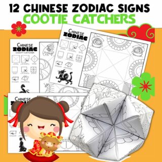 Chinese Zodiac Animals Cootie Catchers