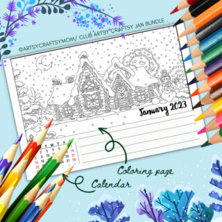 Coloring Calendar Jan 2023