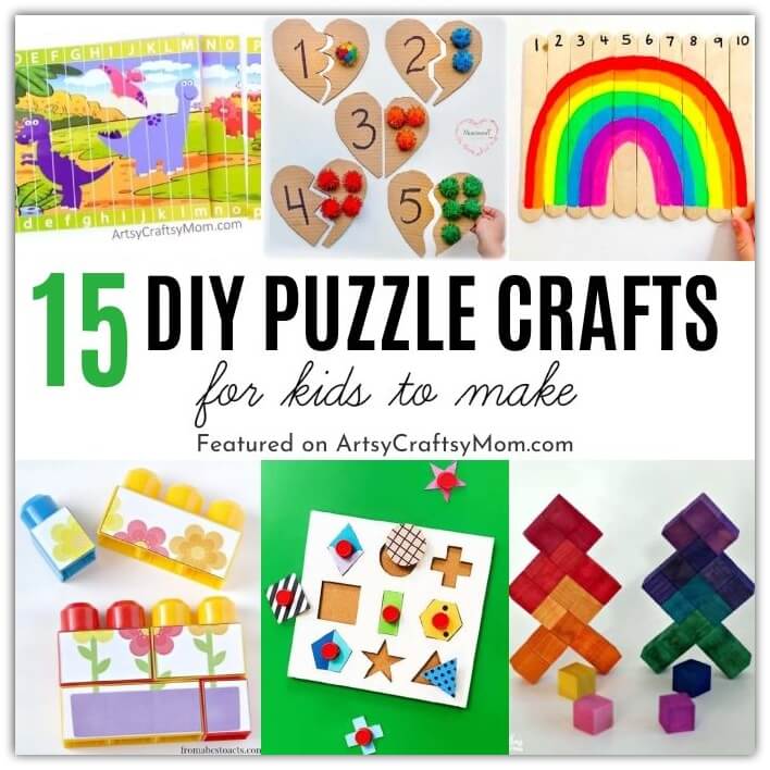 These Fun and Easy DIY Puzzles for Kids are perfect for keeping the little ones occupied - both making the puzzles and playing with them!