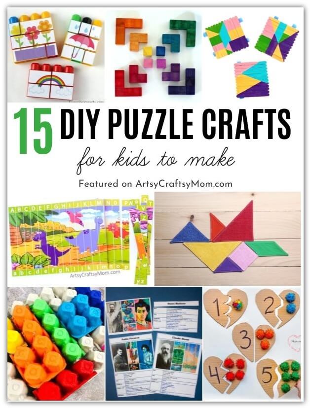 These Fun and Easy DIY Puzzles for Kids are perfect for keeping the little ones occupied - both making the puzzles and playing with them!