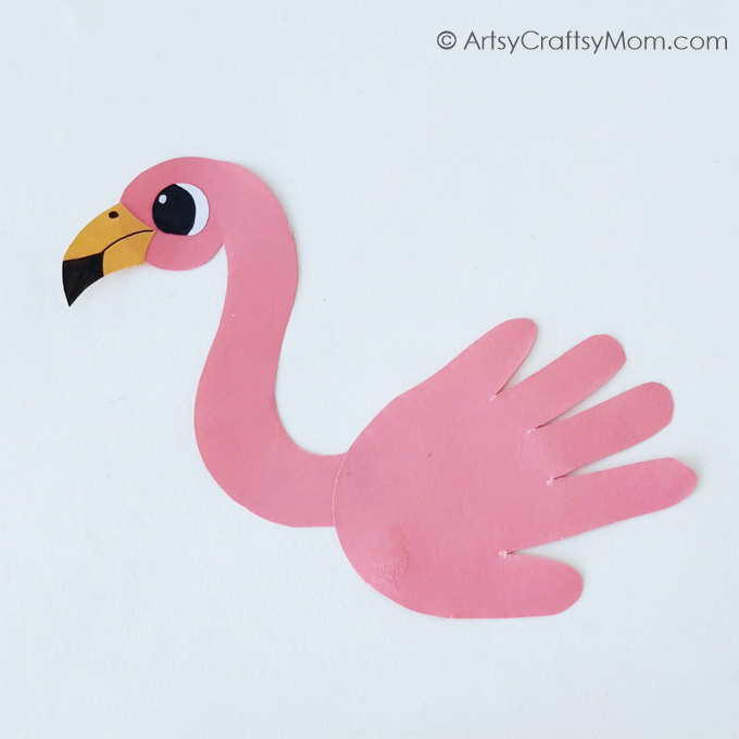 Love flamingos? Then this handprint flamingo craft will be right up your alley! All you need are basic craft supplies and a cute little hand to print!