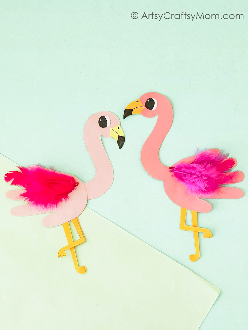 Love flamingos? Then this handprint flamingo craft will be right up your alley! All you need are basic craft supplies and a cute little hand to print!