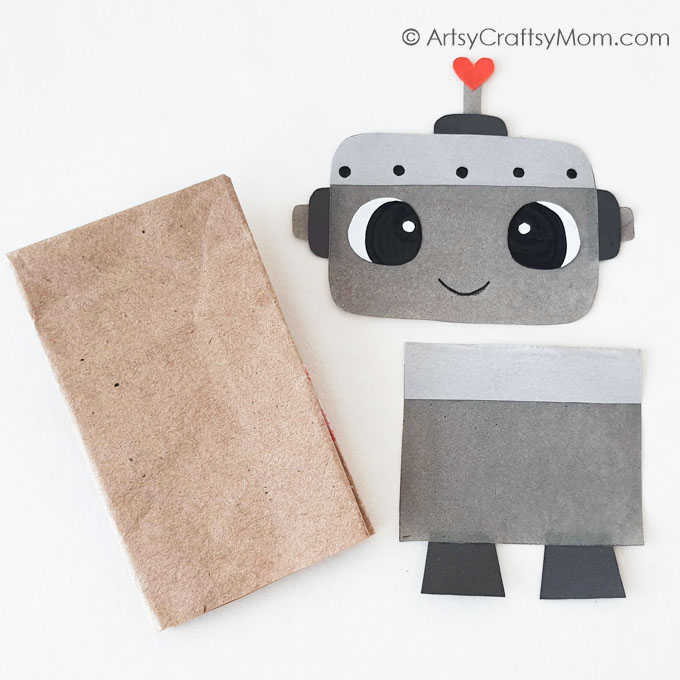 This Paper Bag Love Robot Craft for Kids is the cutest little project to make this Valentine's Day! Perfect for a classroom Valentine celebration!