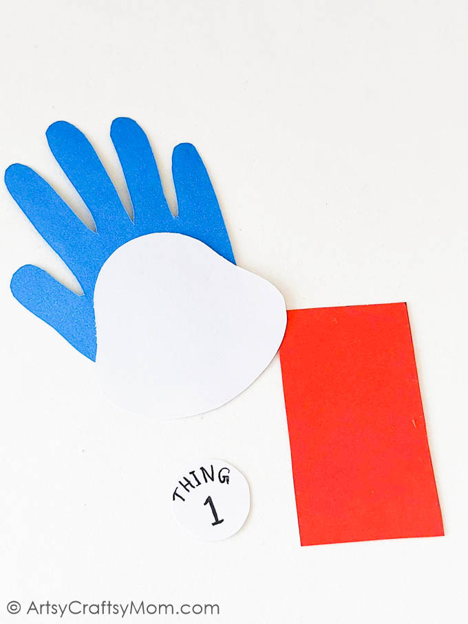 Get busy with this Handprint Thing1 Thing2 Craft that's perfect for Dr. Seuss Day on 2nd March! All you need are craft paper & two little hands!