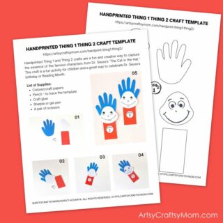 Handprint Thing1 Thing2 Craft Template