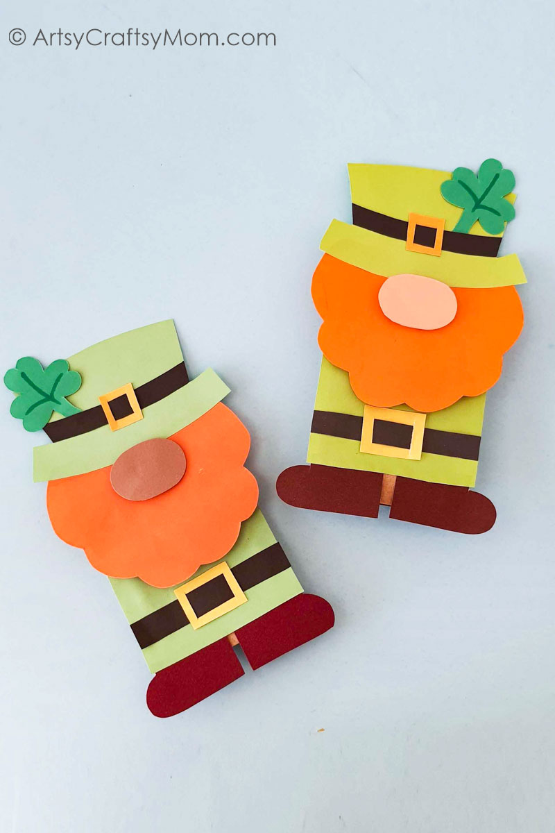 25 DIY Paper Bag Puppets for Pretend Play 14 paper bag puppets leprechaun gnome
