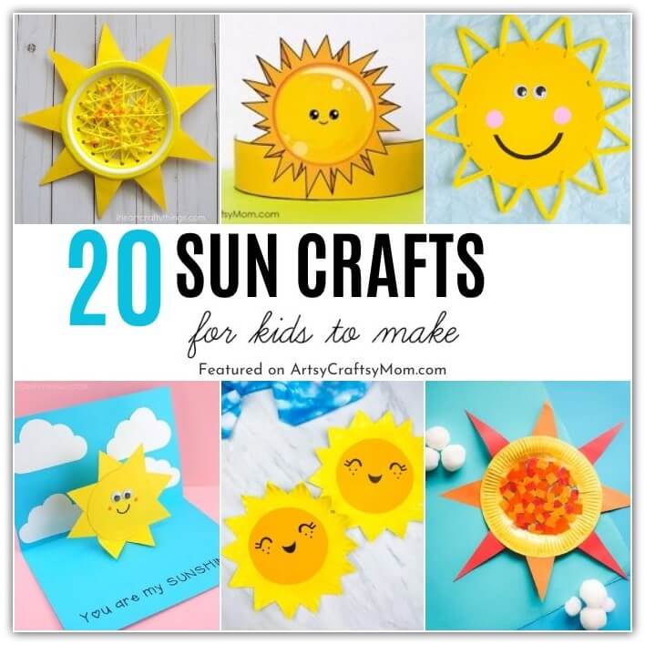 20 Splendid Sun Crafts for Kids 22 Here are 20 easy and fun sun crafts for kids - perfect to celebrate Solar Appreciation Day on 10th March, or for the Summer Solstice in June!