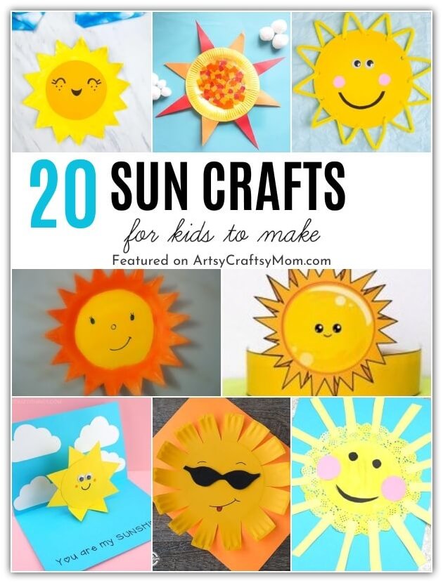 20 Splendid Sun Crafts for Kids 23 Here are 20 easy and fun sun crafts for kids - perfect to celebrate Solar Appreciation Day on 10th March, or for the Summer Solstice in June!