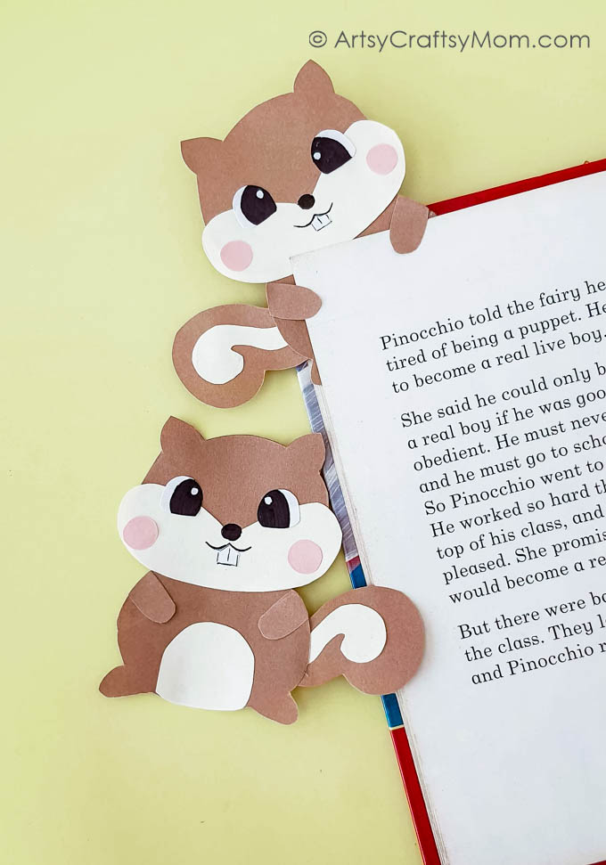 We've got an adorable papercraft chipmunk bookmark craft for you today, perfect to celebrate the cute animal on World Chipmunk Day in March!