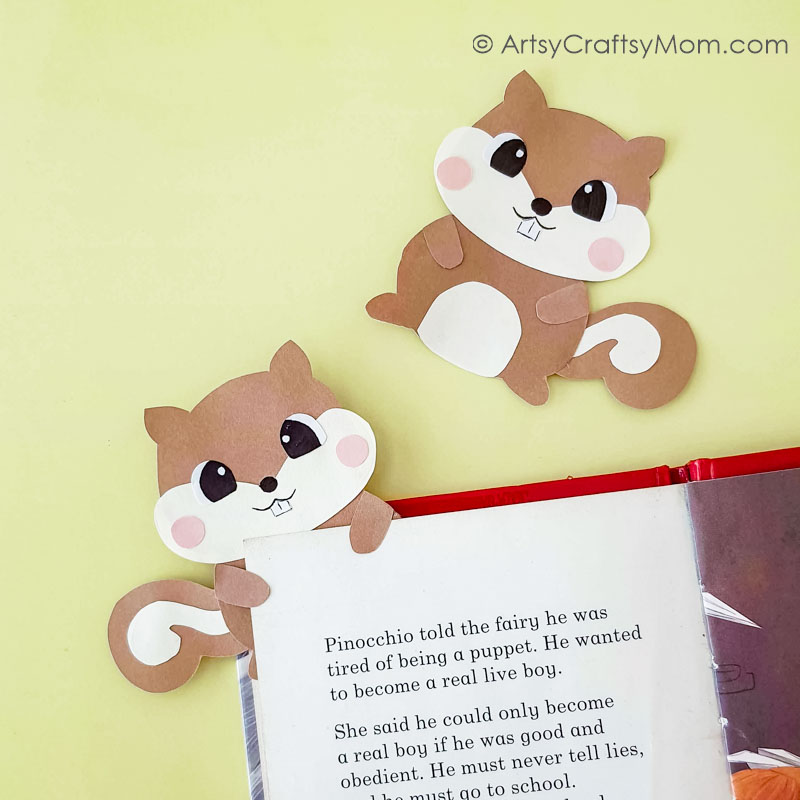 We've got an adorable papercraft chipmunk bookmark craft for you today, perfect to celebrate the cute animal on World Chipmunk Day in March!