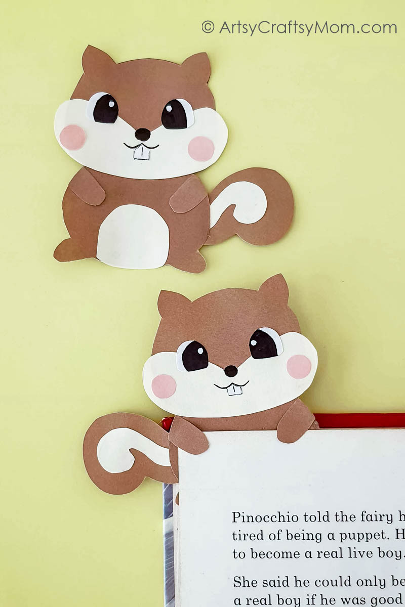 We've got an adorable papercraft chipmunk bookmark craft for you today, perfect to celebrate the cute animal on World Chipmunk Day in March!