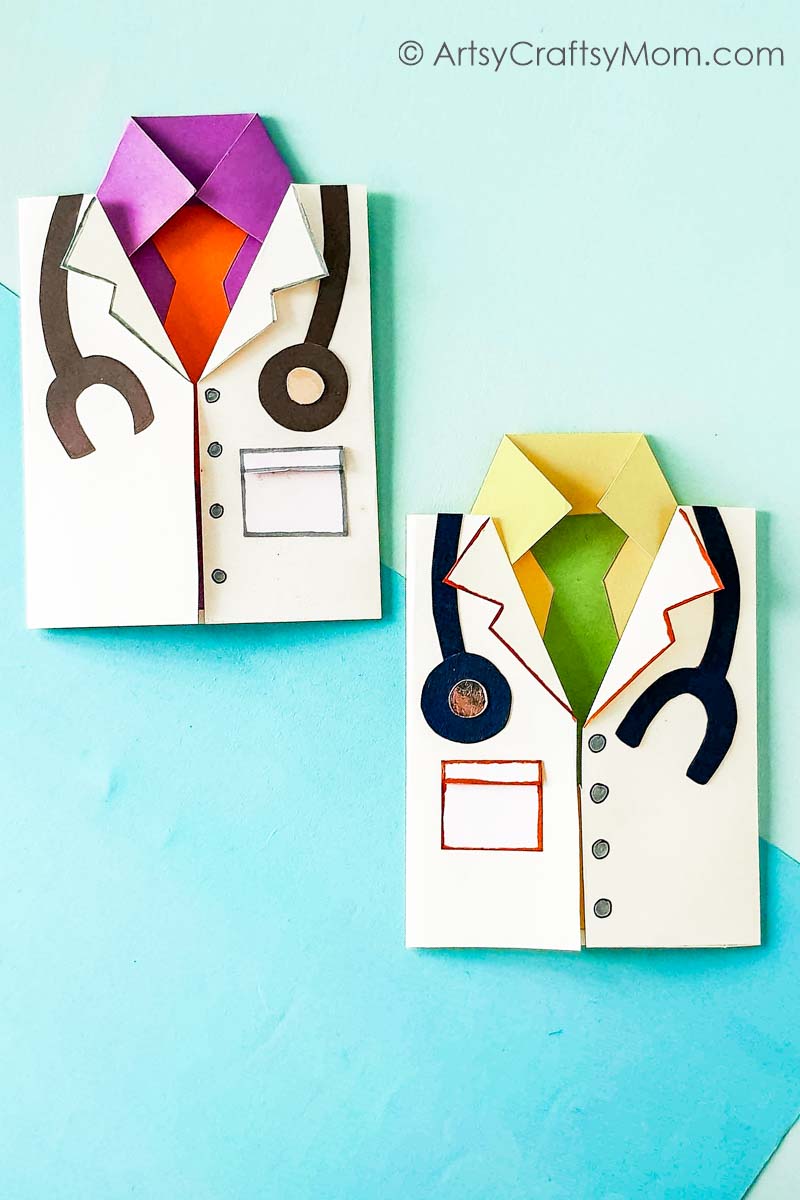 Cute and Easy Doctors Day White Coat Card 15 Doctors Day White Coat Card Pin 1