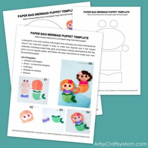 PAPER BAG MERMAID PUPPET TEMPLATE