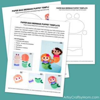 PaperBag Mermaid Craft Template