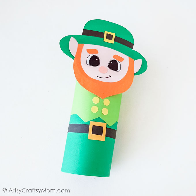 Here's a super cute toilet paper roll leprechaun craft that kids of all ages can make! Perfect for St. Patrick's Day or Leprechaun Day on 13th May!