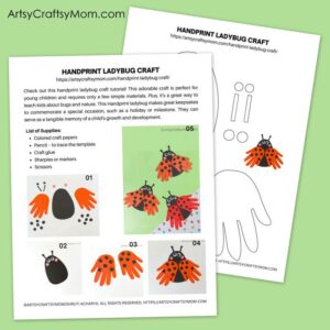 Handprint Ladybug Craft Template