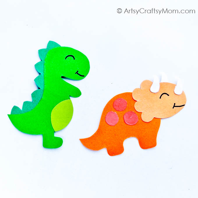 These Paper Dinosaur Bookmarks are a great craft for little dinosaur lovers to keep track of their reading! Perfect for gifting to friends & classmates!
