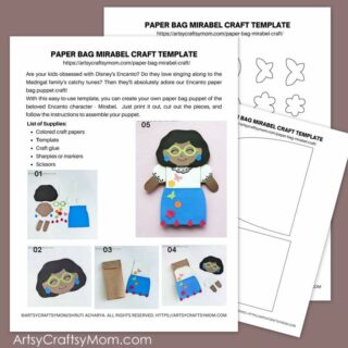 Encanto Mirabel Paper Bag Puppet Template