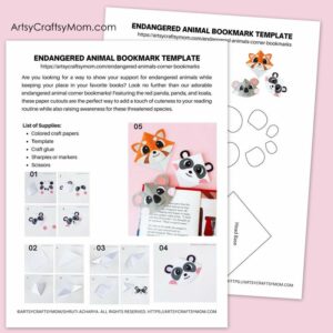 ENDANGERED ANIMAL BOOKMARK TEMPLATE