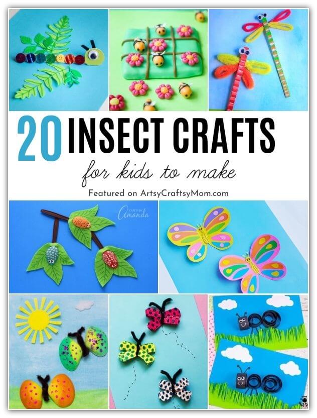 We've got a bunch of Interesting Insect Crafts for Kids to keep you occupied all summer! Have fun with ladybugs, caterpillars, ants and more!