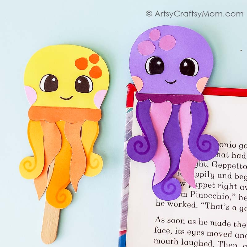 Cute and Easy DIY Paper Octopus Bookmark for Kids 9 Here’s a cute little paper octopus bookmark that’ll prove to be a cheerful and appropriate companion for your little one’s summer reading!