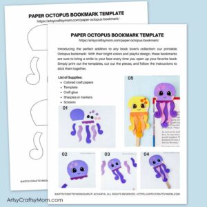 PAPER OCTOPUS BOOKMARK TEMPLATE