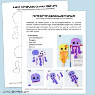 Octopus Bookmark Template