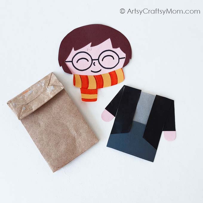 Magical Paper Bag Harry Potter Puppet for Kids 9 Create your own magical world with this paper bag harry potter puppet! Easy to make and perfect for International Harry Potter Day on 2nd May!