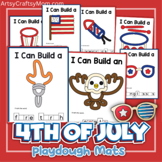 4th Of July Playdough mats