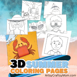 3D Coloring Pages - Summer Themed