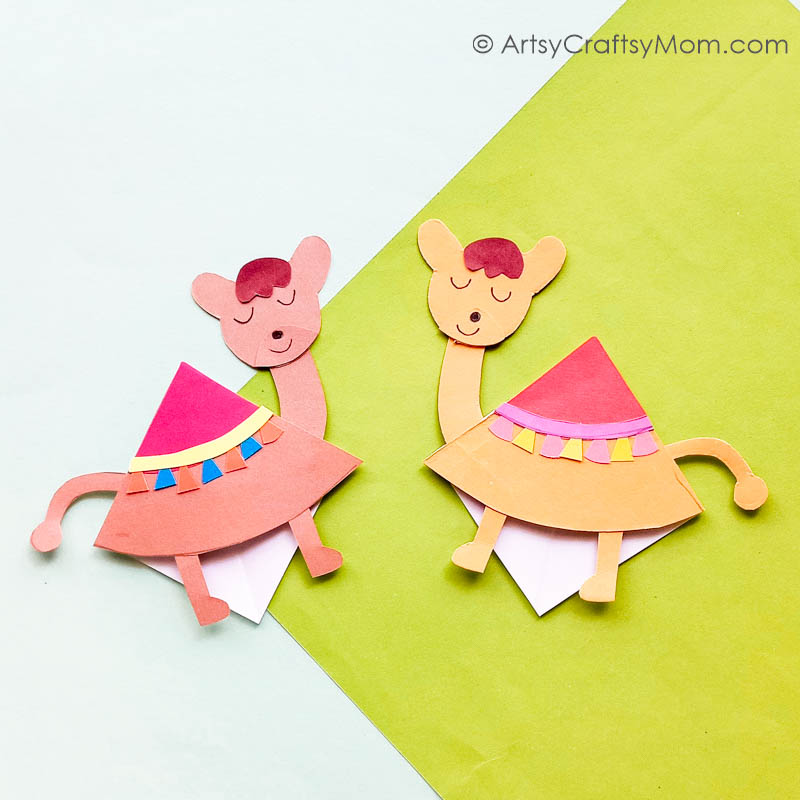 This Camel Corner Bookmark is a lovely little handmade gift for Eid or Back to school! It's easy enough for young kids to make, and fun to use too!