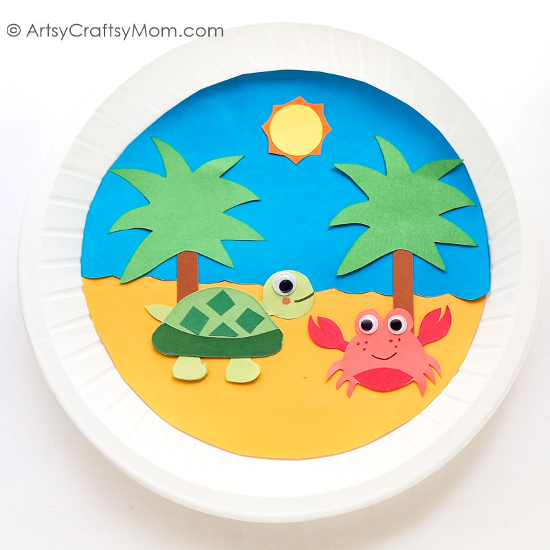 Cute Paper Plate Crab and Turtle Summer Craft for Kids 16 Crab Turtle Summer Craft Insta 1