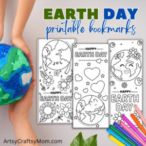 Earth Day-themed Coloring bookmarks