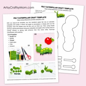 Felt Caterpillar Plushie Template